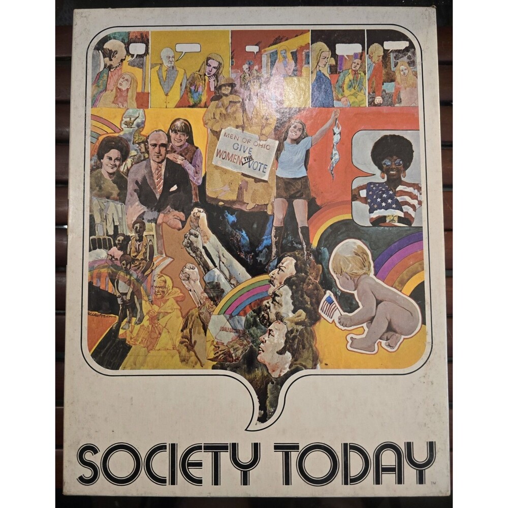 Society Today 1970 Vintage Board Game Playable No Dice